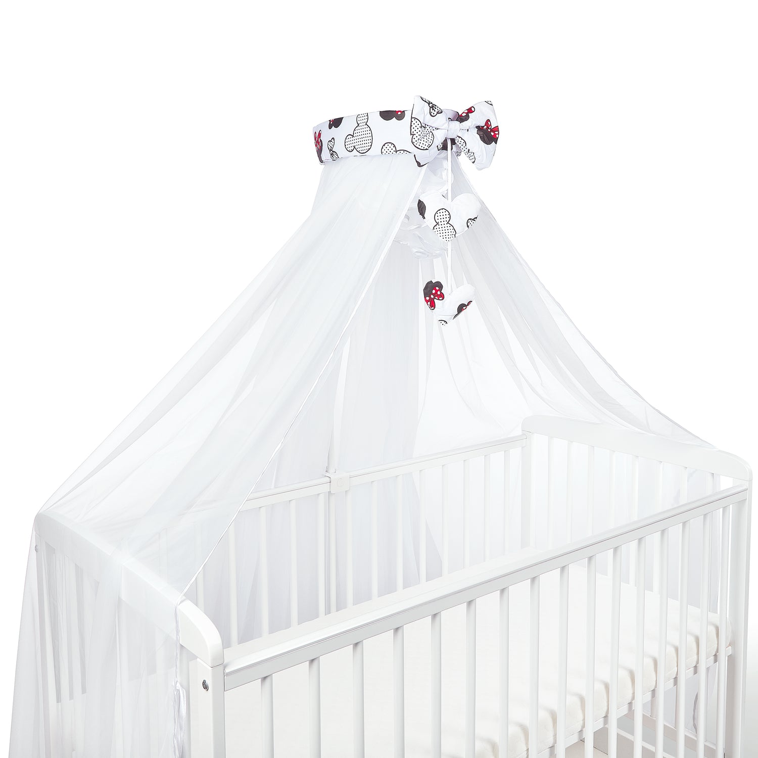 Canopy Holder Pole Bar Drape Mosquito Net with Ribbon COTBED/ COT Bow Ears