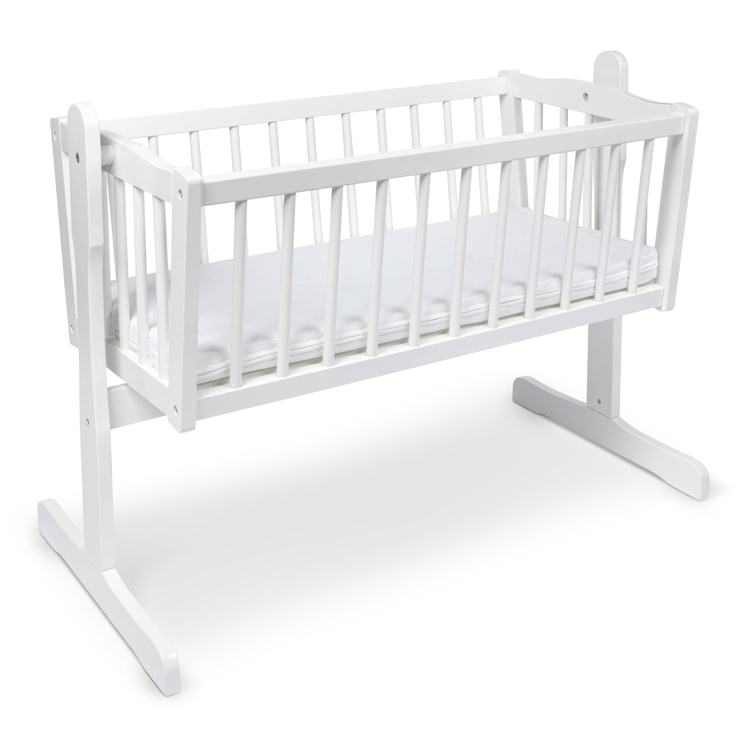 BABYMAM Wooden Rocking Crib Lula 90x40 cm – Baby Cradle with Swing & Locking Mechanism, Free Mattress.