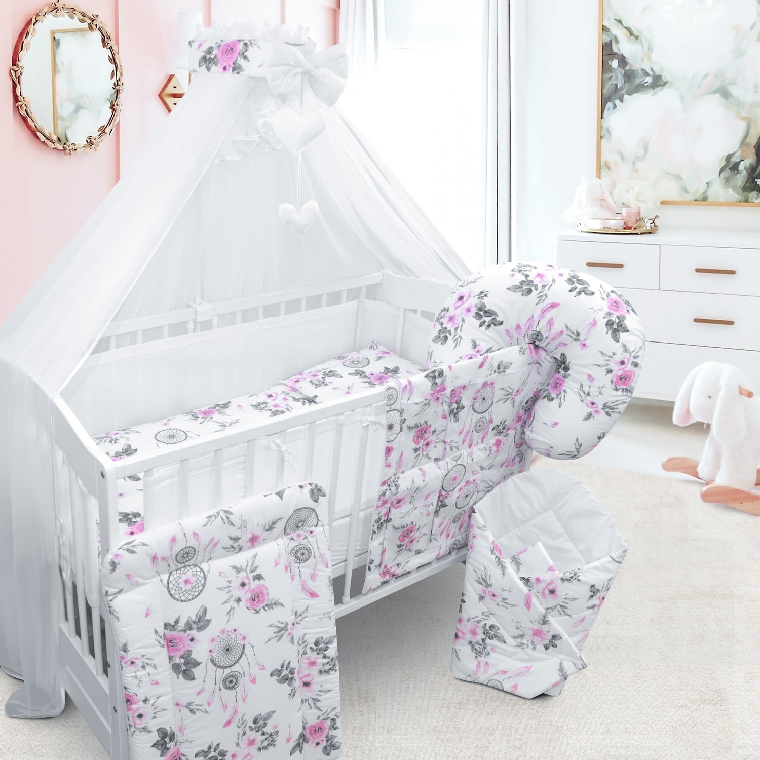 Baby Cot Bedding Set 14Pc Fit Cot 120x60cm Dream Catcher