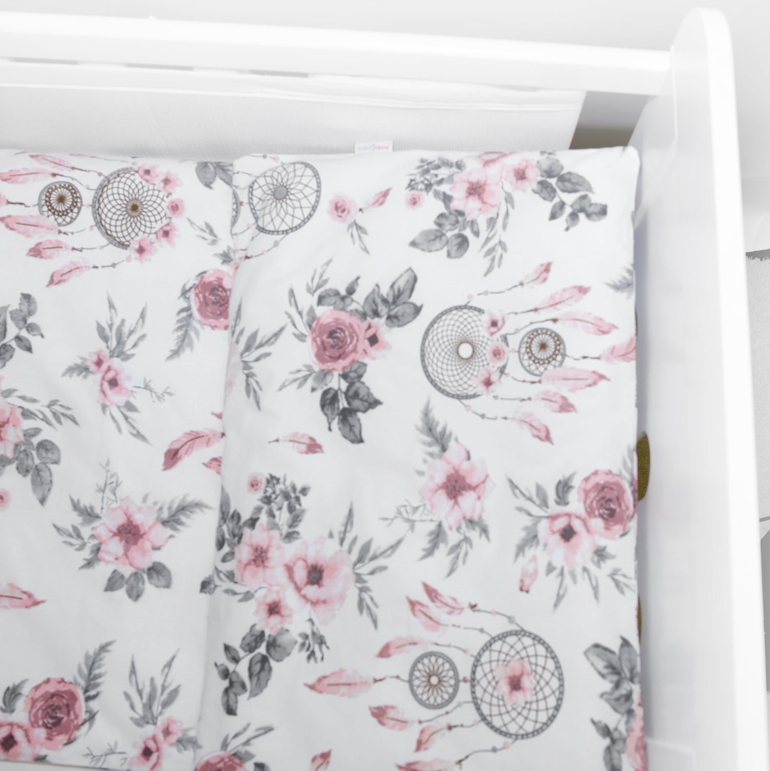 Baby Cot Bedding Set 5Pc Fit Cot 120x60cm Dream Catcher Peach - MyHappy Baby