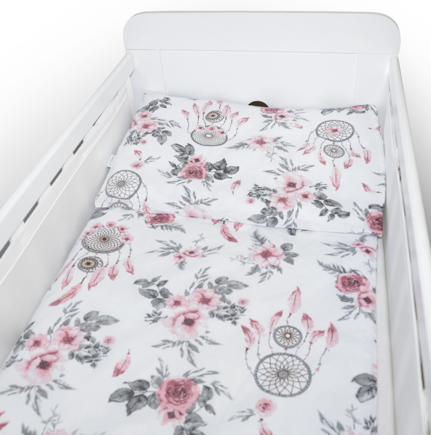 Baby Cot Bedding Set 5Pc Fit Cot 120x60cm Dream Catcher Peach - MyHappy Baby
