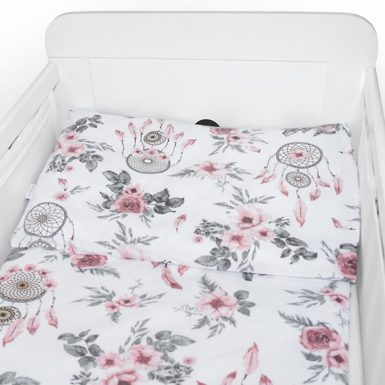 Baby 2pc Bedding Set Cotton Pillow Case Duvet Cover 135x100 Dream Catcher Peach