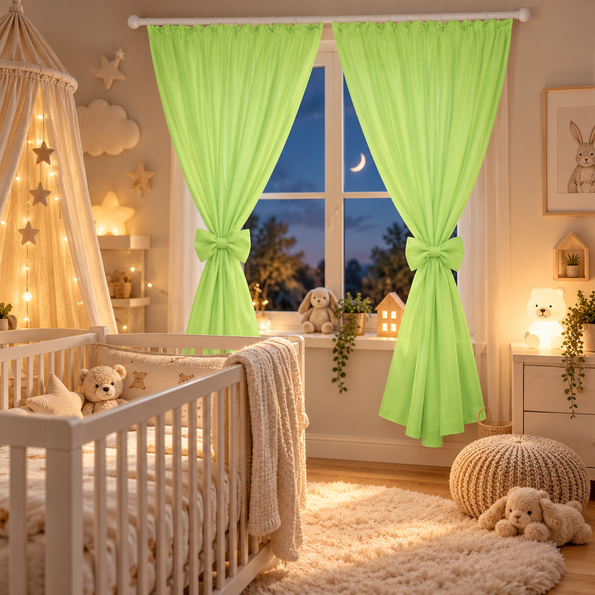 Nursery Curtains for Babies & Toddler's Bedroom Green