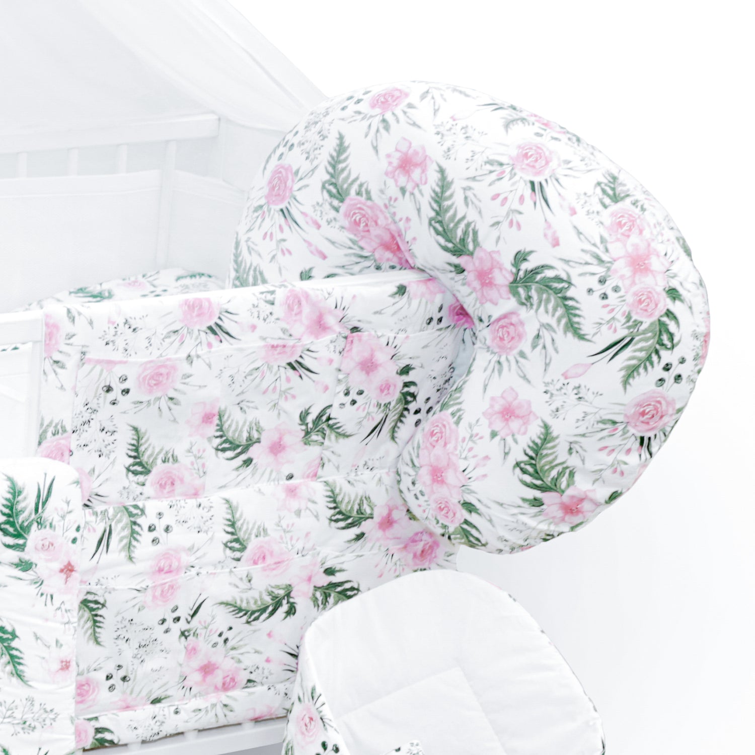 Baby Cot Bedding Set 14Pc Fit Cot 120x60cm Garden Flowers - MyHappy Baby