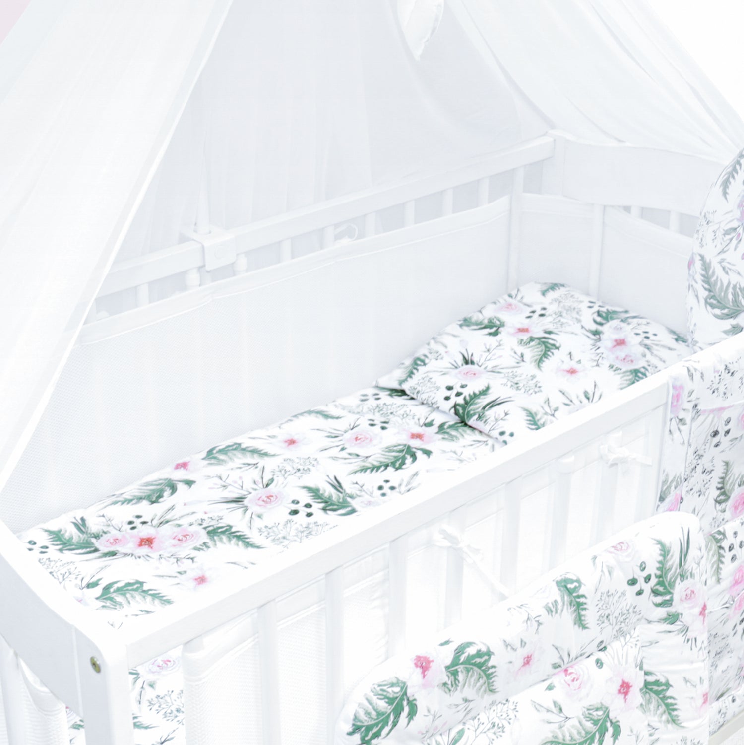 Baby Cot Bedding Set 14Pc Fit Cot 120x60cm Garden Flowers - MyHappy Baby