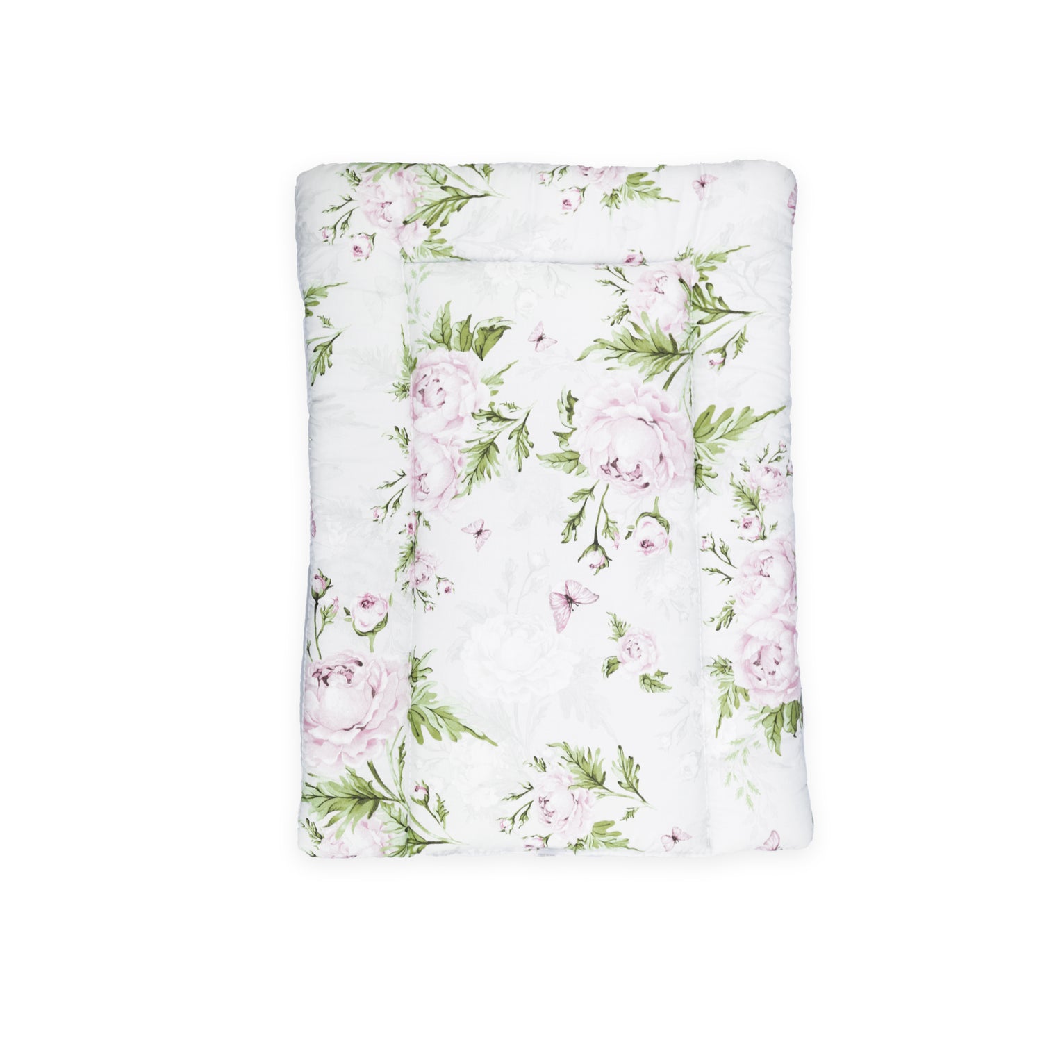 Baby Changing Mat 100% Cotton Padded Soft Nursery for Unit Peony and Butterflies