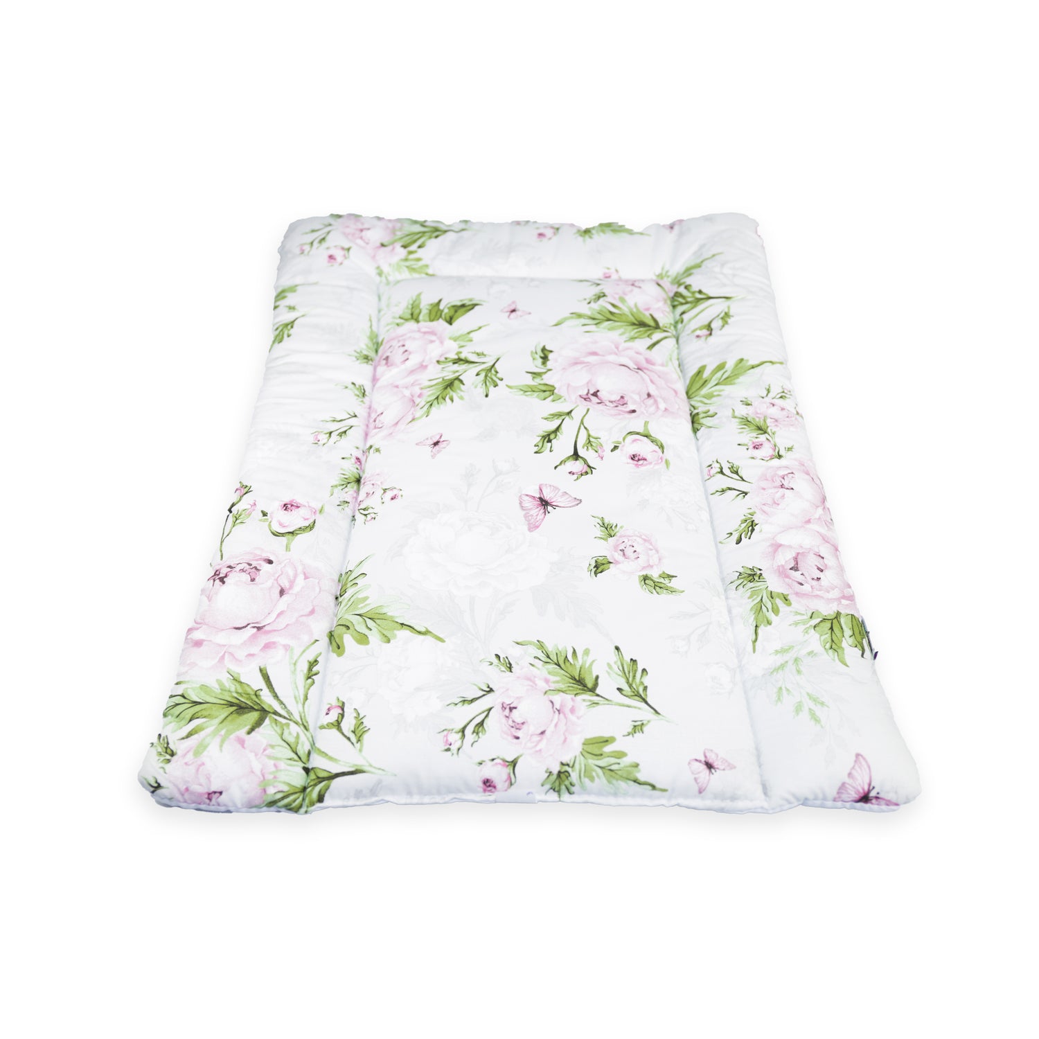 Baby Changing Mat 100% Cotton Padded Soft Nursery for Unit Peony and Butterflies