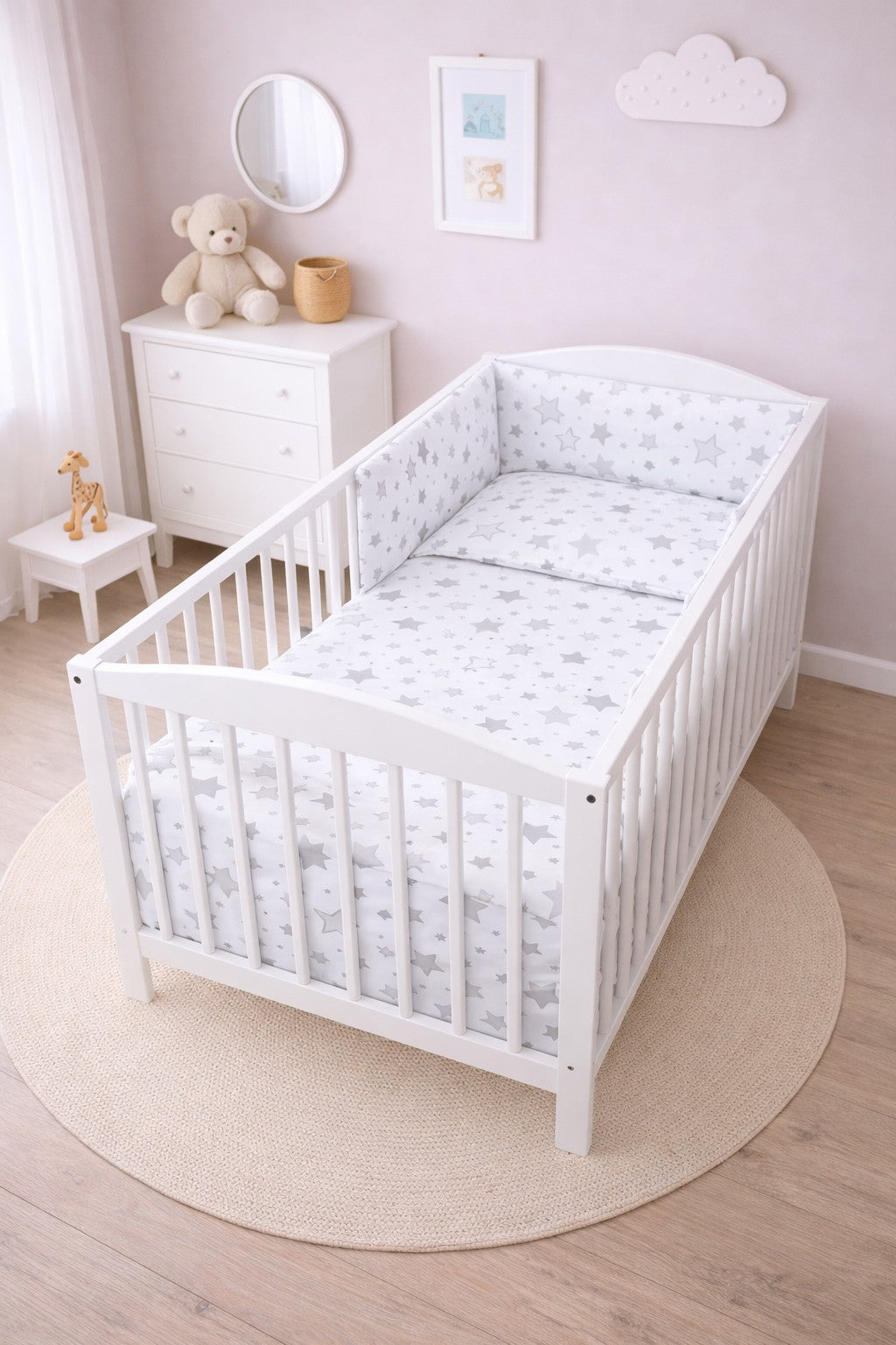 6Pc Baby Bedding Set Duvet Fit Cot 120x60cm Milky Way