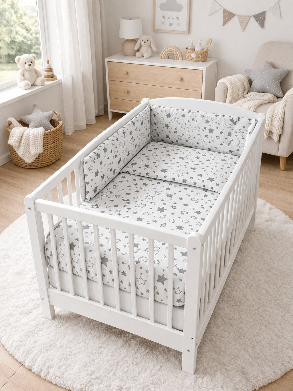 BABY Milky Way 3Pc Bedding Set Cotton Pillow Duvet Bumper Fit Cot 120x60cm