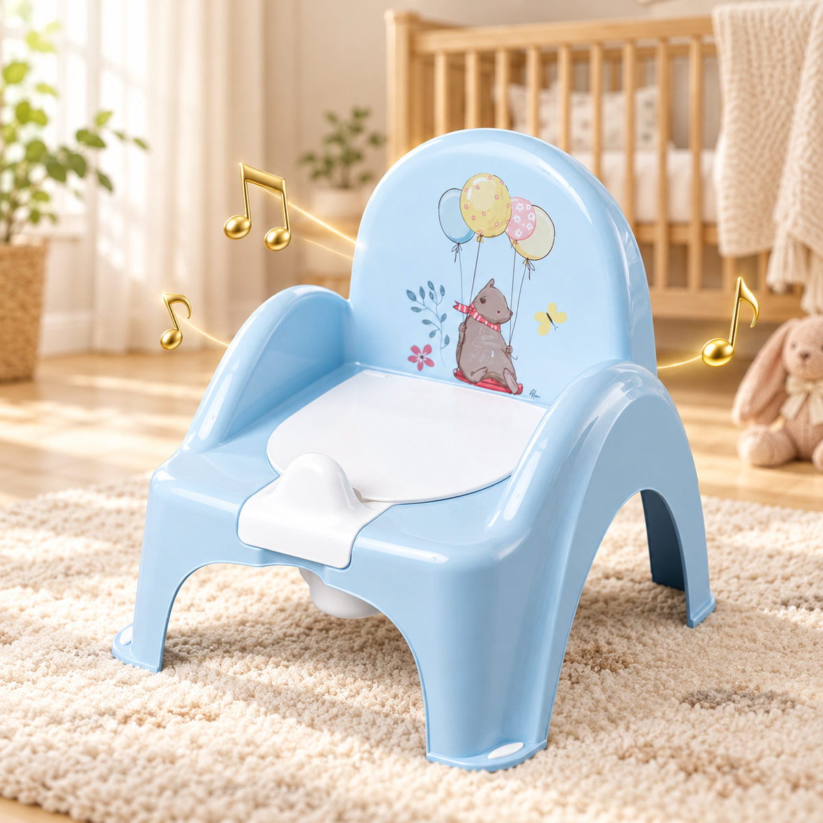 Baby Toddler Toilet Potty Chair With Melodies Training Tega - Forest Fairytale Blue