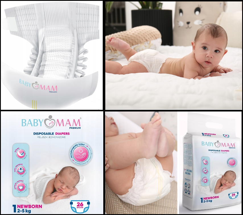 Disposable Diapers BABYMAM Fragrance Free and Extra Skin Care Newborn 2-5kg
