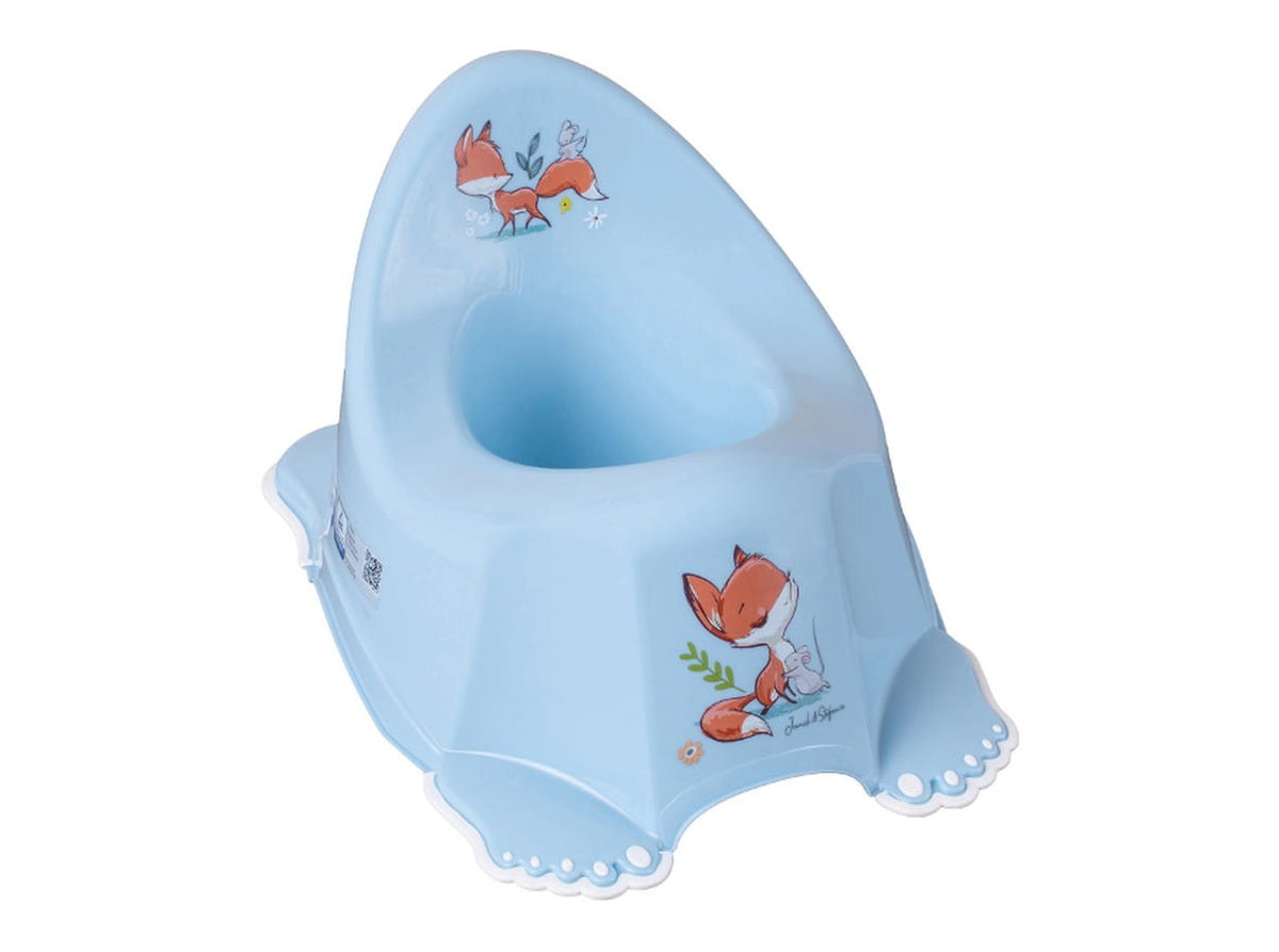 Children's Potty for Toilet Training Non-Slip Feet Ergonomic Toddler Potty with High Backrest - Forest Fox blue