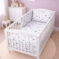 6Pc Baby Bedding Set Bumper Pillow Duvet Fit Cot 120x60cm On the Meadow