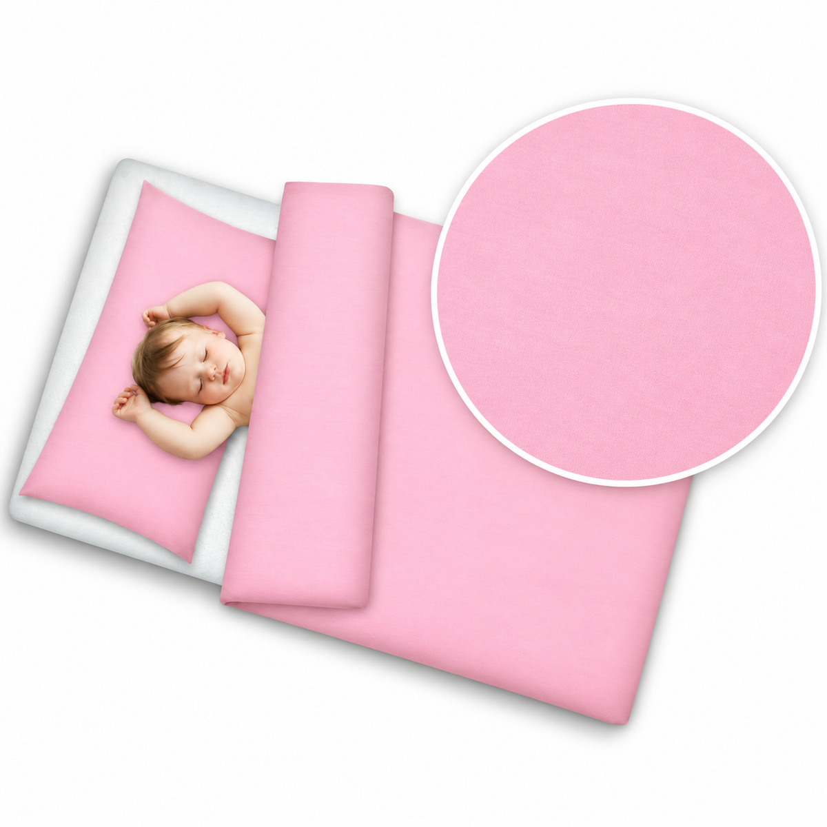 Baby Bedding Set 5pc Nursery Cotton Pillow Duvet Bumper 70x80cm Pink