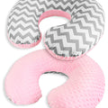 Baby Feeding Pillow Dimple Nursing Breastfeeding Pregnancy Pillow+Cover Pink/ zig zag