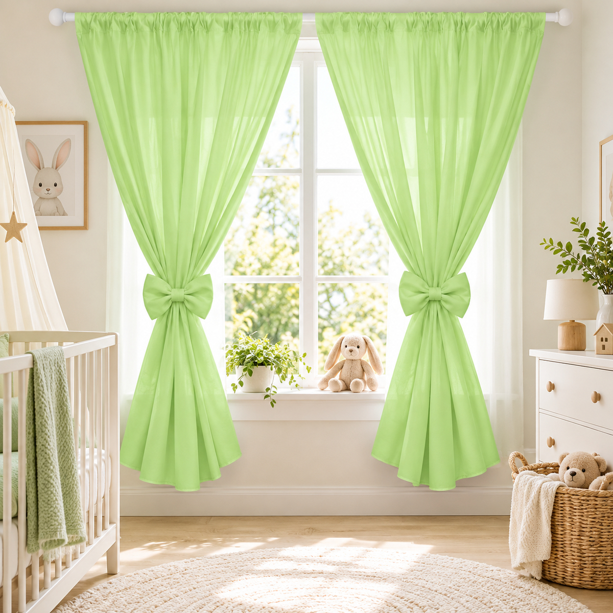 Nursery Curtains for Babies & Toddler's Bedroom Green