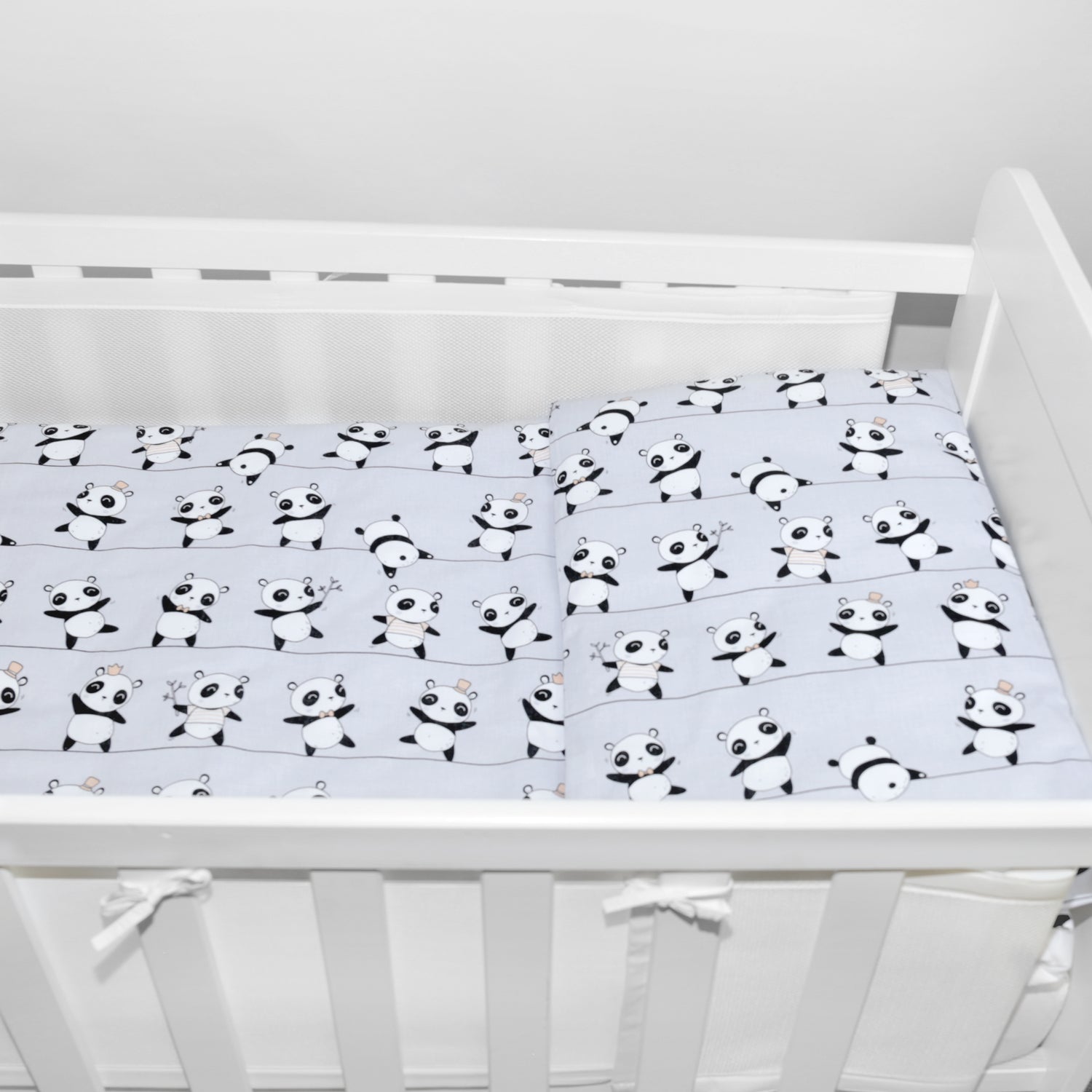 Baby Cot Bedding Set 6Pc Fit Cot bed 140x70cm Little Panda