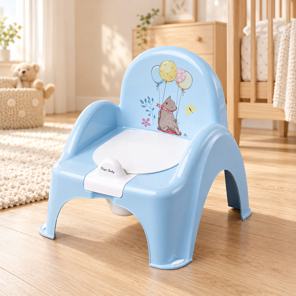 Baby Toddler Toilet Potty Chair With Melodies Training Tega - Forest Fairytale Blue