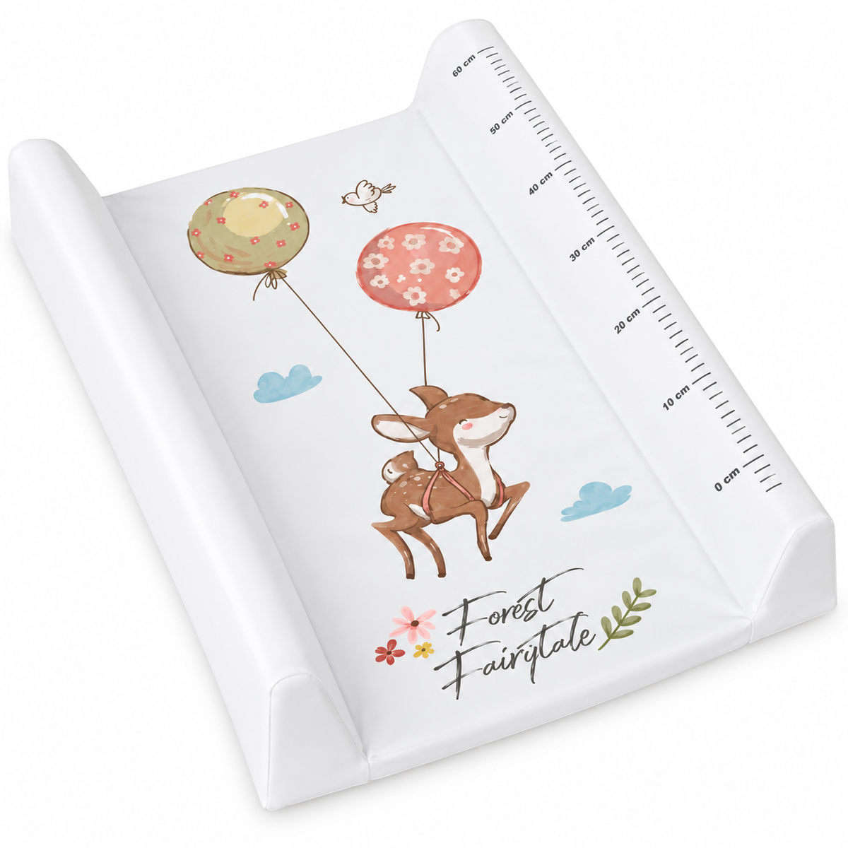 Baby Changing mat Hard Base Nursery Padded 70x50cm Fit Cot - Forest Fairytale