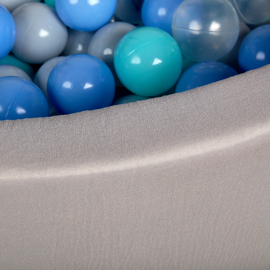 Pool Ball Pit with 200 Balls Soft Foam Toddler Baby Kids Girls Boys Play Round Pool Playpen Removable Cover- Grey