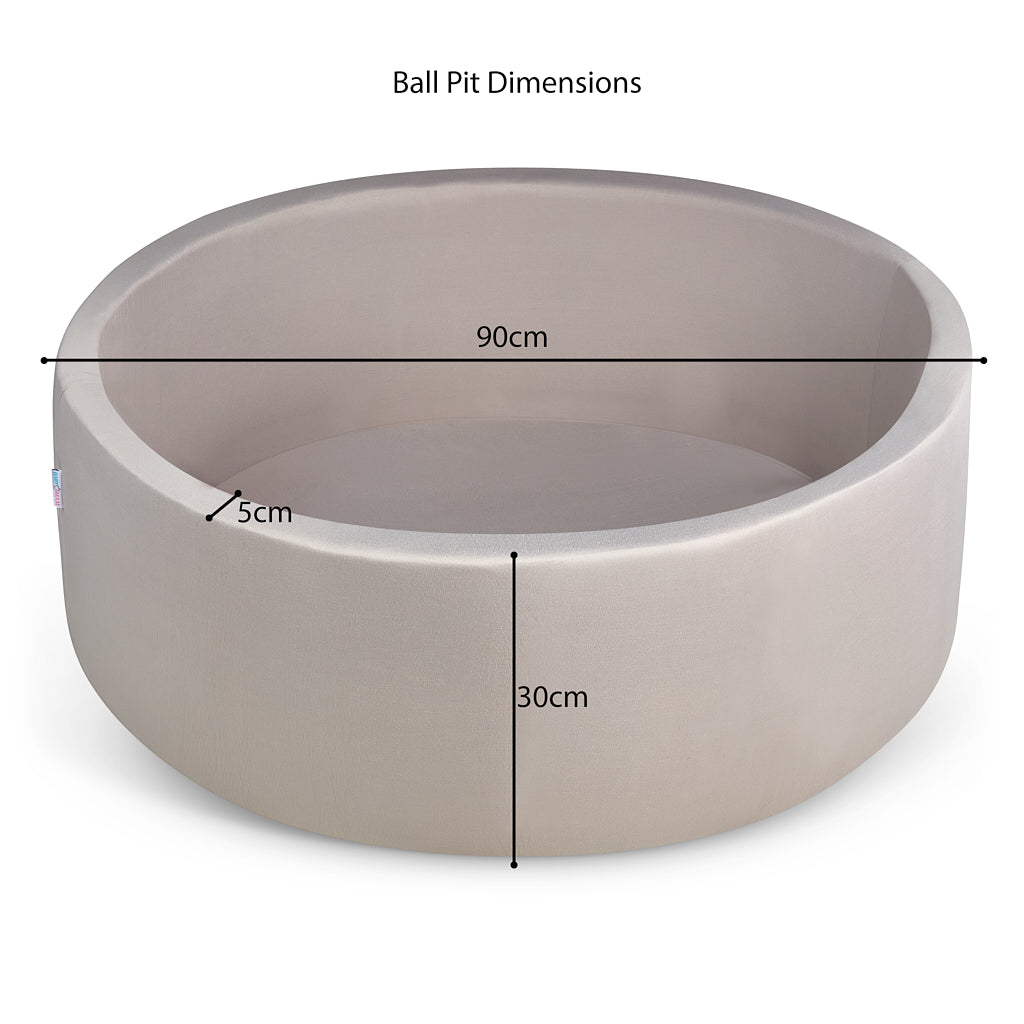 Pool Ball Pit with 200 Balls Soft Foam Toddler Baby Kids Girls Boys Play Round Pool Playpen Removable Cover- Grey
