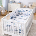 3Pc Baby Bedding Set Bumper Pillow Duvet Fit Cot 120x60cm Retro Cars