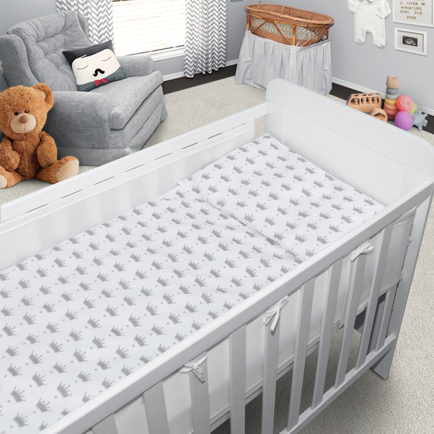 Baby Cot Bedding Set 6Pc Fit Cot 120x60cm Royal