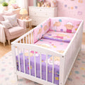 3Pc 120x90cm Baby Bedding Set Pillow Duvet Bumper Sheep Pink