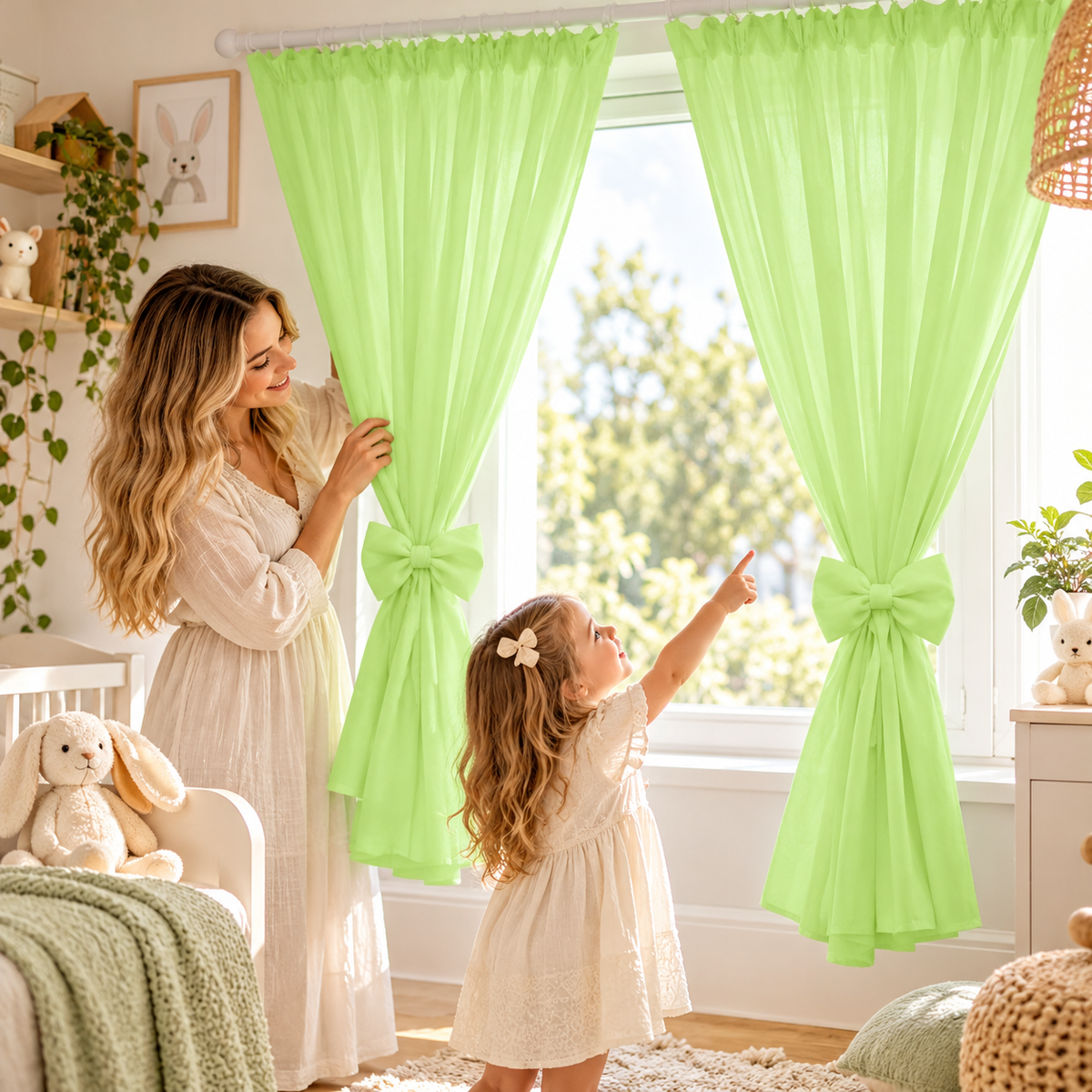 Nursery Curtains for Babies & Toddler's Bedroom Green