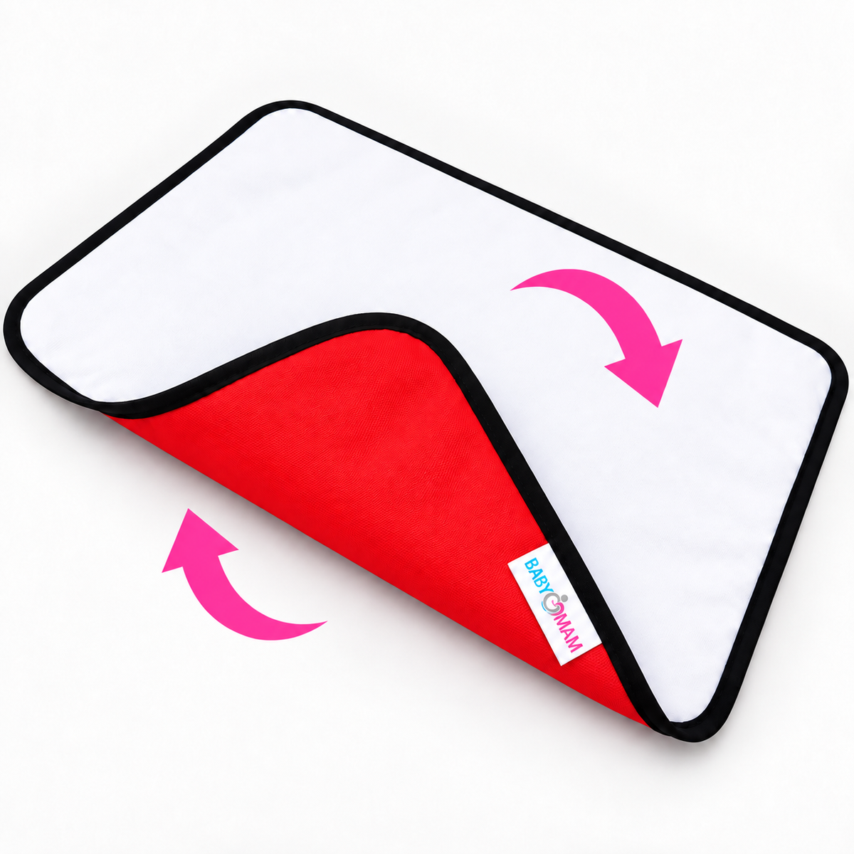 Portable Baby Changing Mat Waterproof, Reversible & Foldable Travel Nappy Changing Pad (Red)