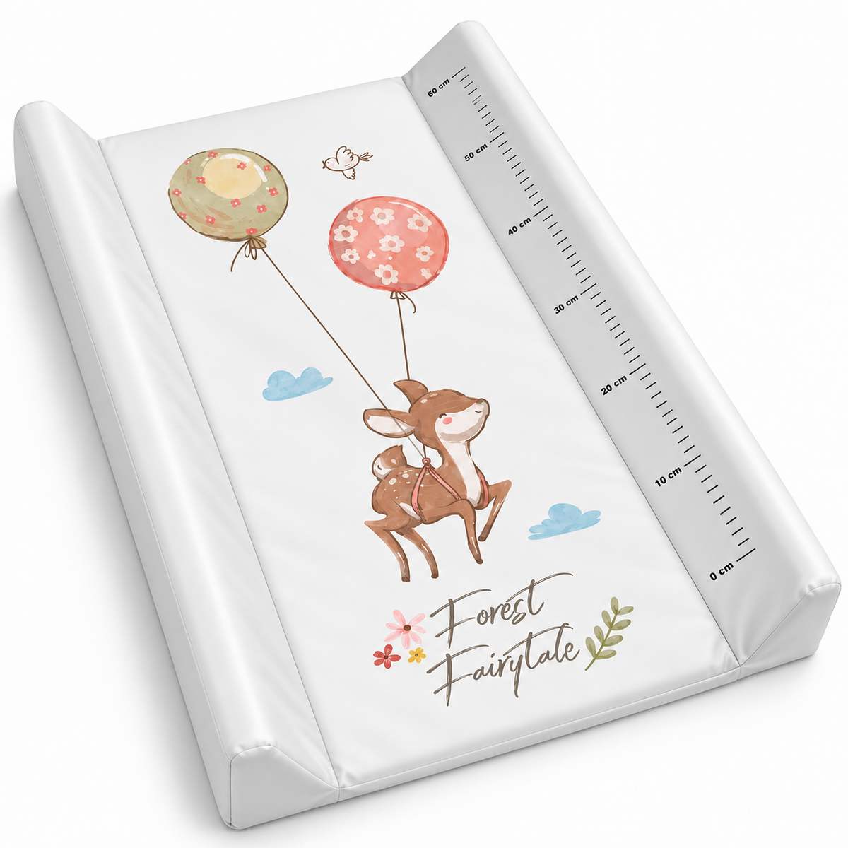 Baby Changing mat Hard Base Nursery Padded 70x50cm Fit Cot - Forest Fairytale