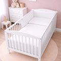 6Pc Baby Bedding Set Bumper Pillow Duvet Fit Cot 120x60cm White