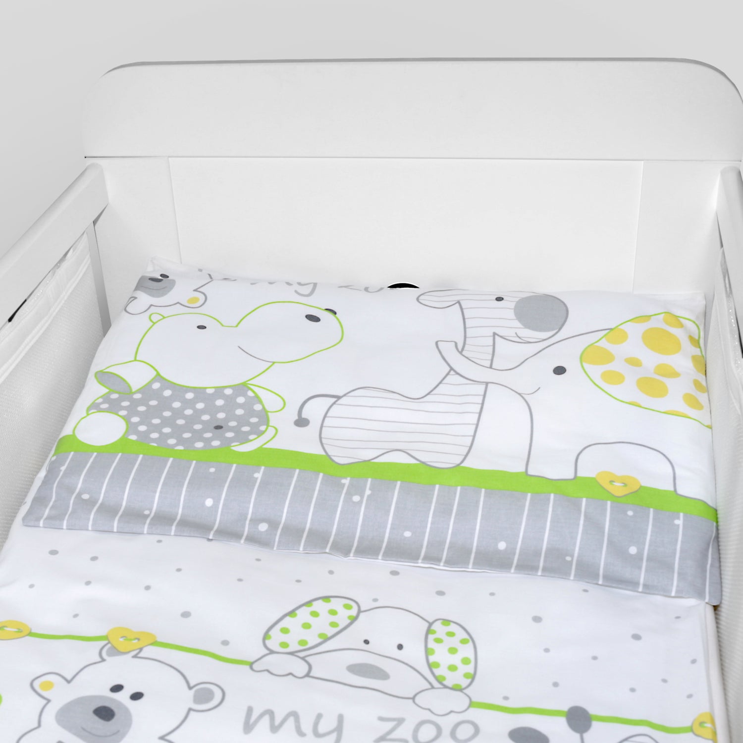 Baby Cot Bedding Set 6Pc Fit Cot bed 140x70cm Zoo Green