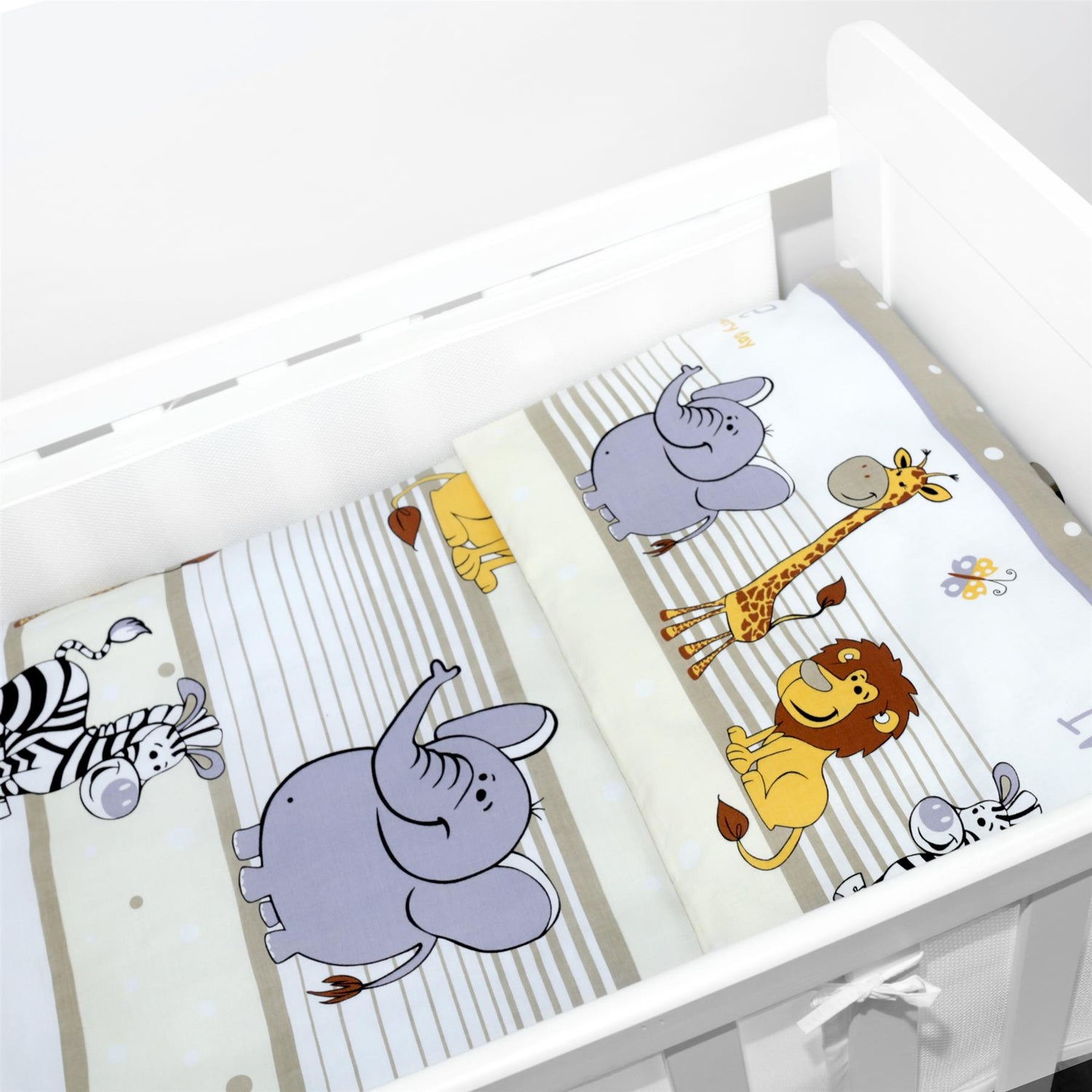 Baby Cot Bedding Set 6Pc Fit Cot bed 140x70cm Safari Beige