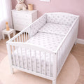 Baby Bedding 6Pc Cotton Set Duvet Cot 120x60cm Big Grey Stars With White