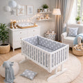 Baby Bedding Set 6pc 70x80cm fit crib duvet sheet - Big white stars