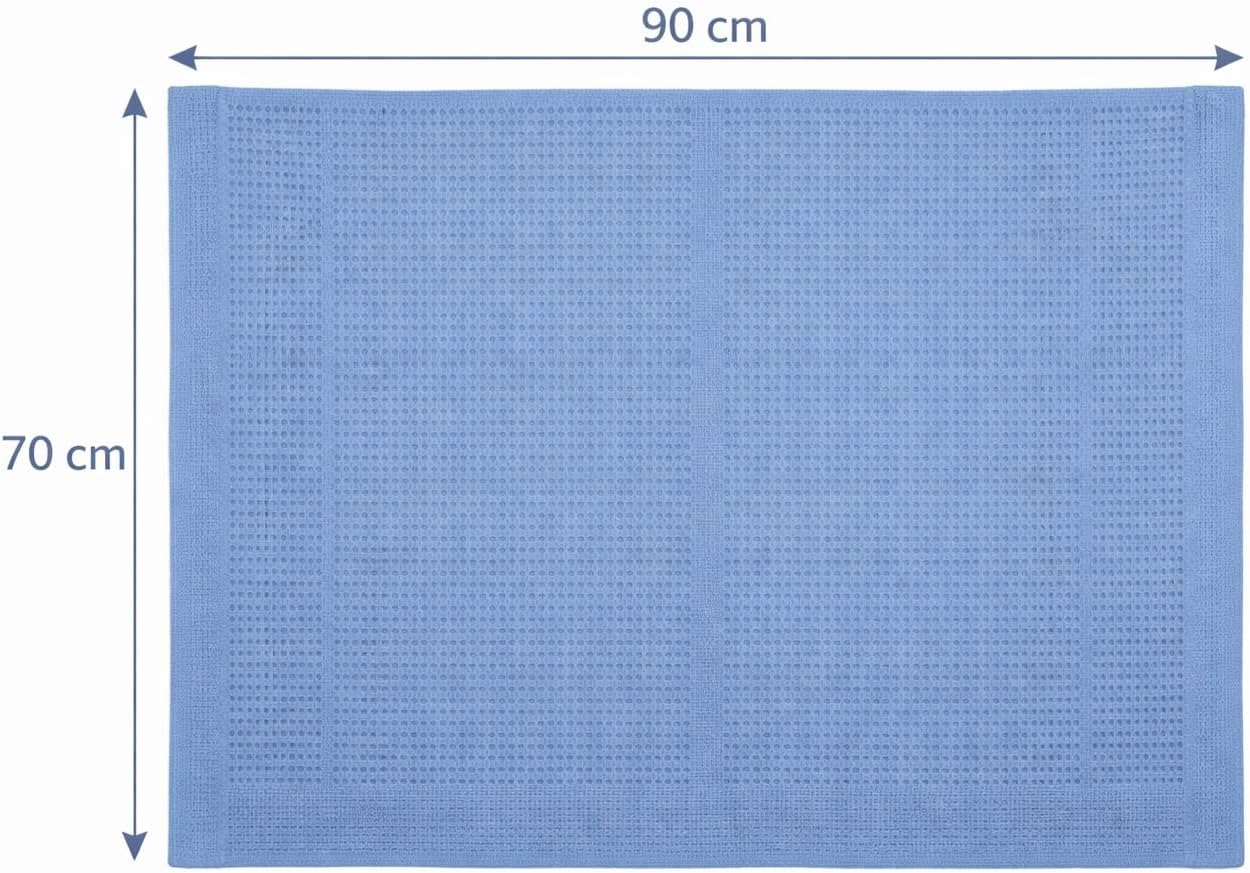 Cellular Baby Blanket 90x70 cm, Safe Nights, Organic 100% Cotton, Pack of 2, Breathable Newborn Blanket, Soft Nursery, Baby Bedding (Blue)