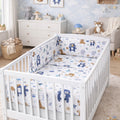 3Pc Baby Bedding Set Bumper Pillowcase Duvet Cover Fit Cot 120x60cm BOHO Animals Navy