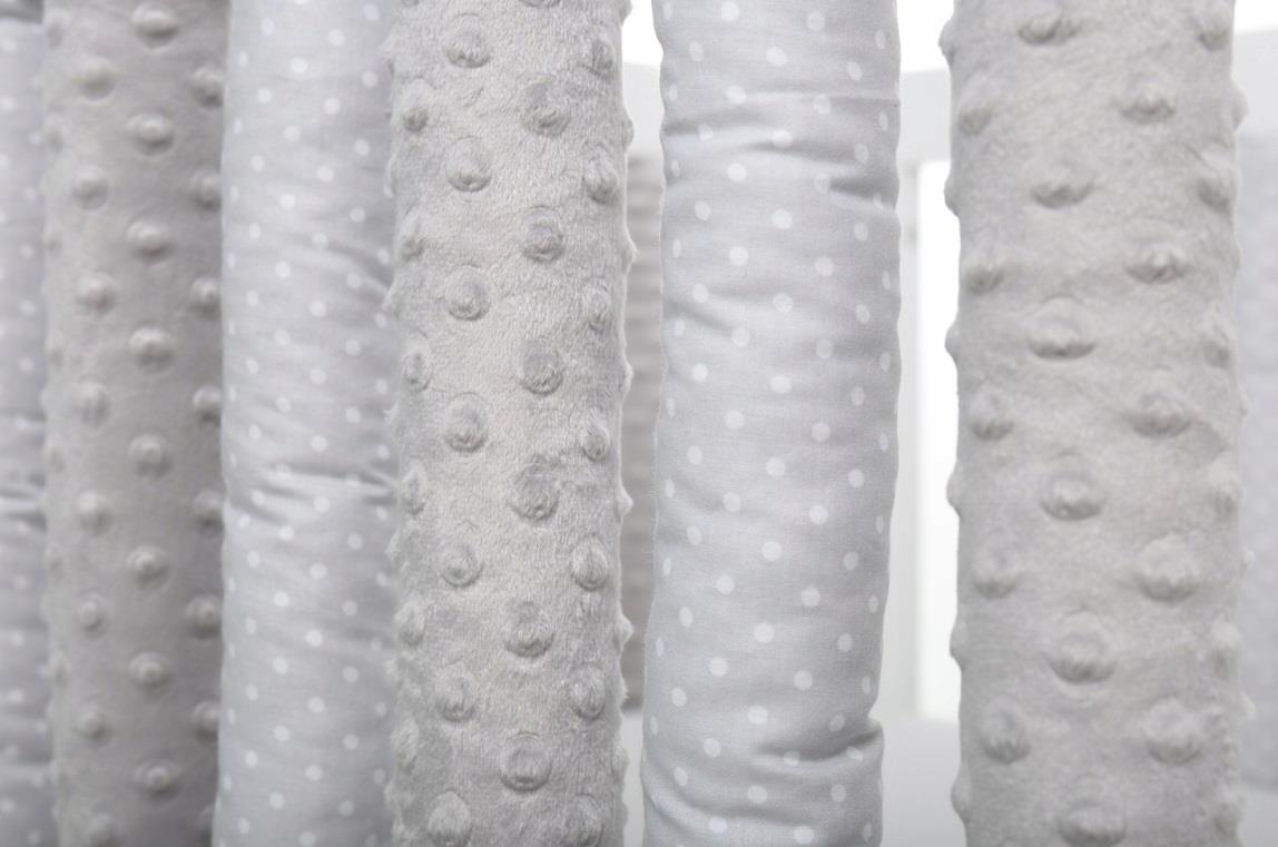 Double-sided Rail Cot Slat Cover Wrap Grey 20Pc