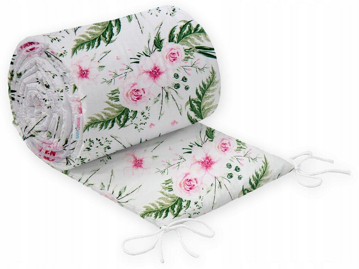Padded Bumper To Fit Baby Cot Bed All-Round Cotton 420cm Garden Flowers