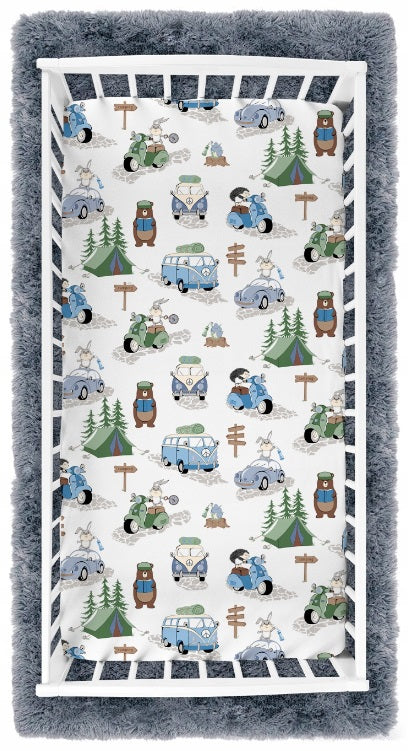 Baby Fitted Toddler Bed Sheet Printed 100% Cotton Mattress 160x80cm Camping