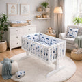 Baby Bedding Set 6pc 70x80cm fit Crib Bumper Pillow Duvet Sheet Retro Cars