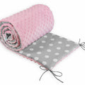 Baby Dimple Padded Bumper Nursery Protection Fit Cot Bed 140x70 190cm Pink / Dots Grey