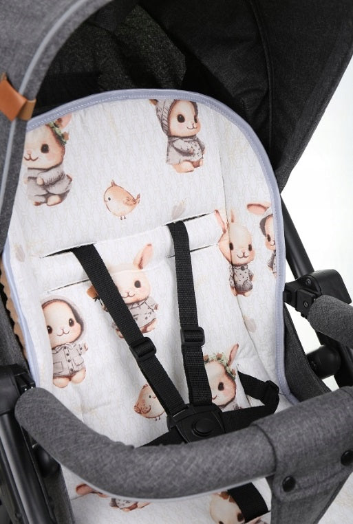 Universal Seat Liner Pushchair Double Sided Soft Pram Cotton Buggy Stroller Beige/Khrumcia and Max