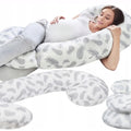 Pregnancy Pillow Cover Rest Full Body Support Large C Shape Feathers - Only Cover, Feathers