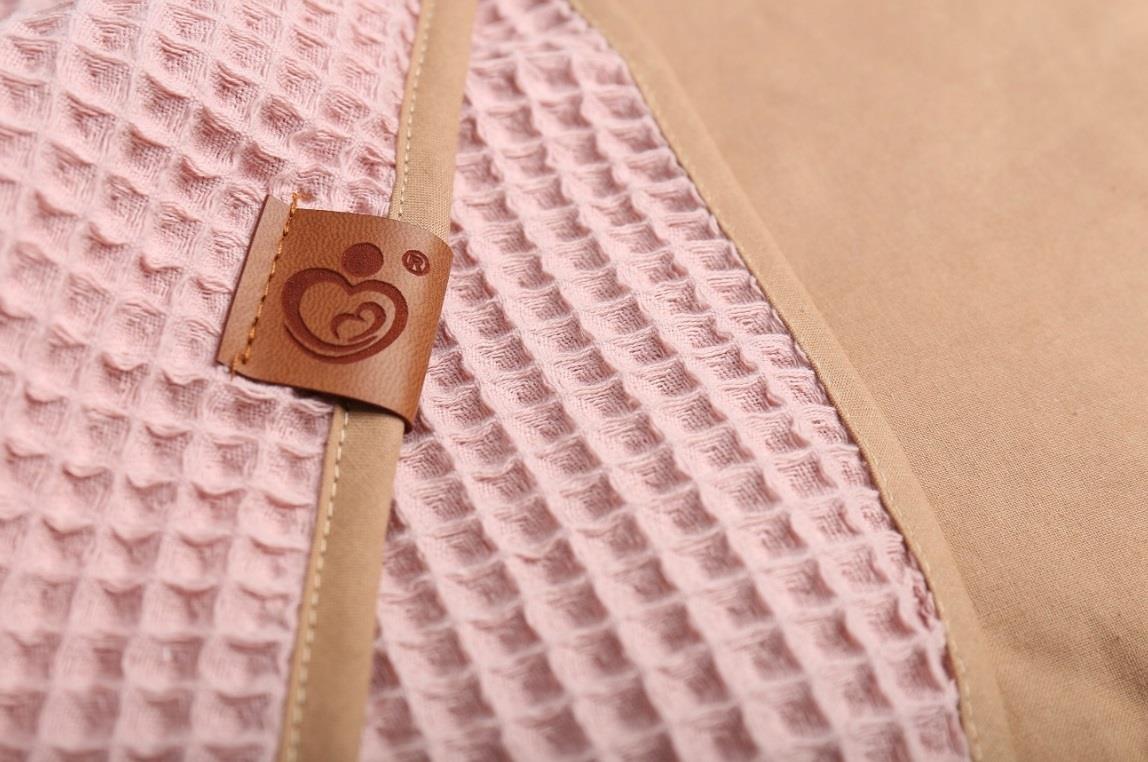 Waffle Blanket for Baby 100% Reversible Cotton 100x78cm Pink Retro