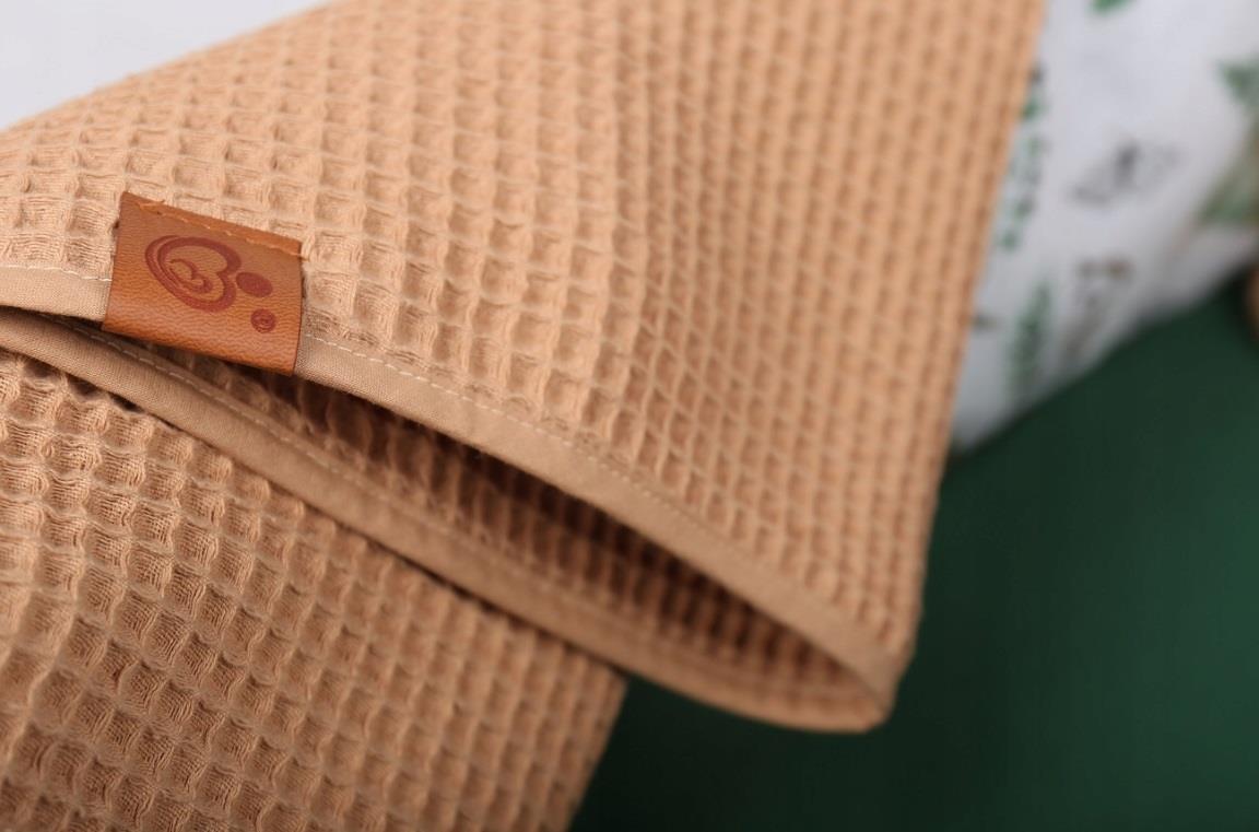 Waffle Blanket for Baby 100% Reversible Cotton 100x78cm Cappuccino