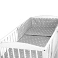 Bedding Set 6Pc Essential Cot Mattress Drawer Padded Bumper Duvet Cover Small White On Grey