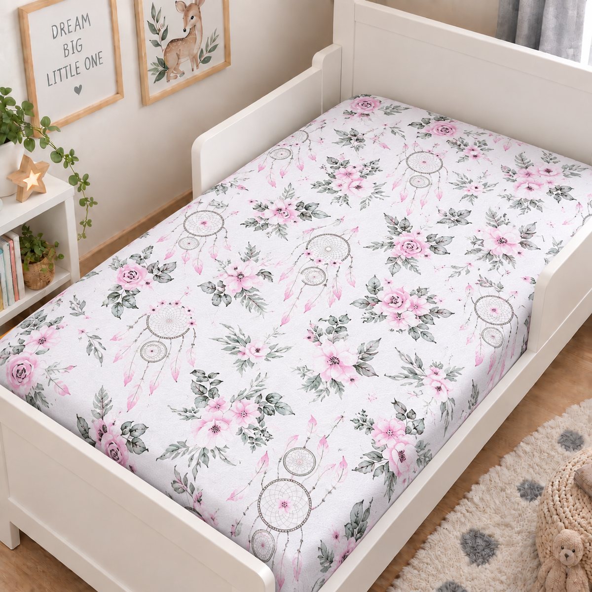 Fitted Sheet 120x60cm 100% Cotton for Baby cot Dream Catcher