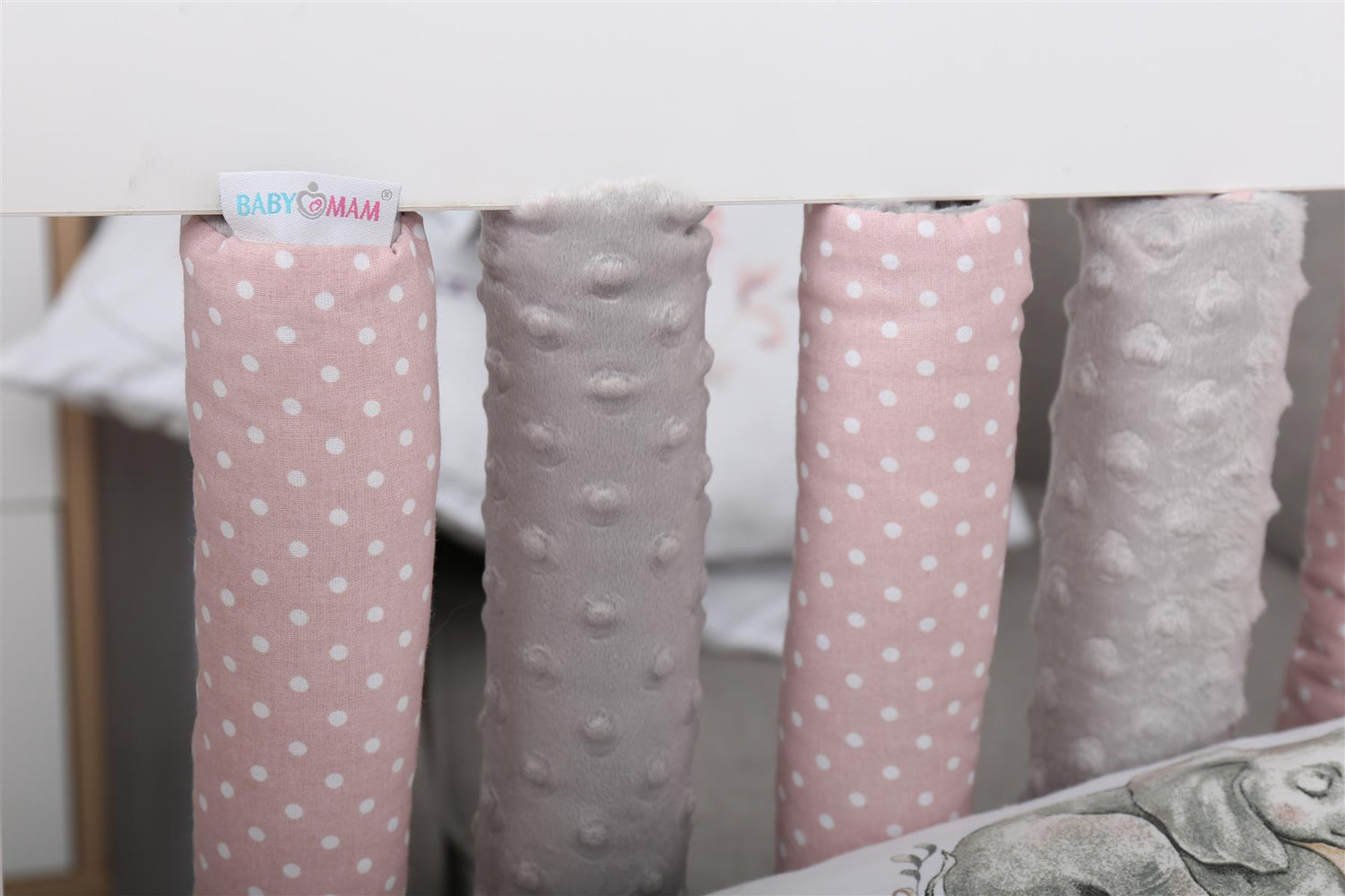 Double-sided Rail Cot Slat Cover Wrap Protector Pink 4Pc